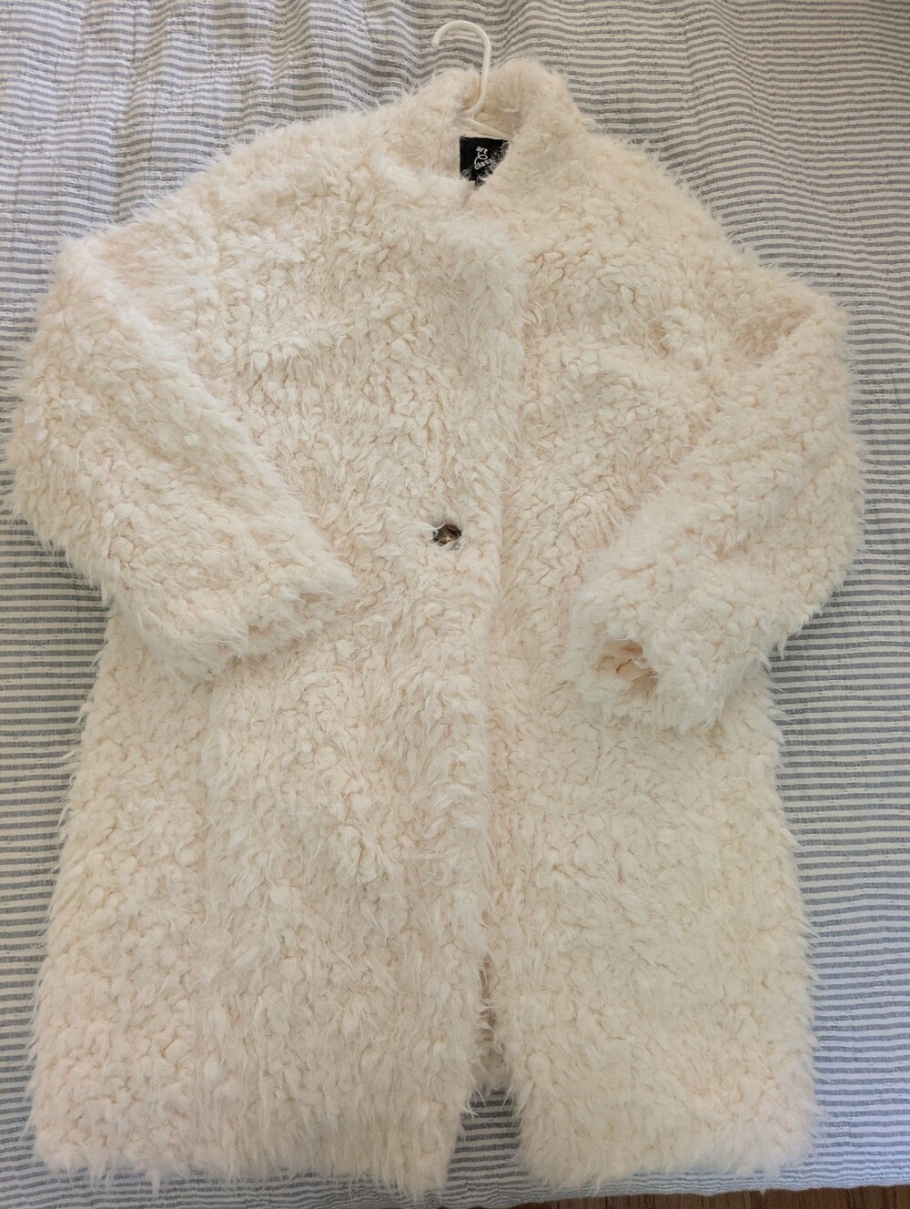 Girls Long Sherpa Jacket Size 10/12